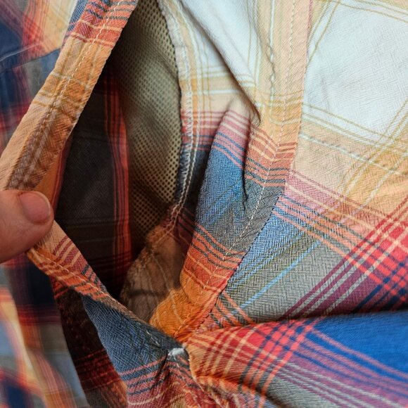 Ascend Plaid Short Sleeve Button Shirt Vented Mens L Breathable office outdoor - Picture 3 of 14